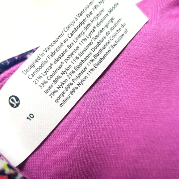 Lululemon Energy Sports Bra Seawheeze Multi Print Strappy Athleisure Yoga NWT - Picture 4 of 12